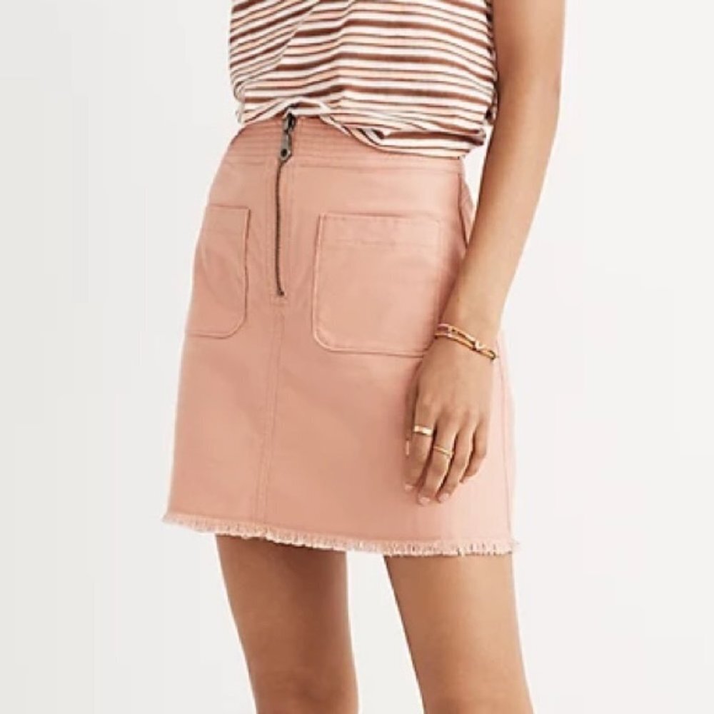 Madewell Blush A-Line Zip Mini Skirt